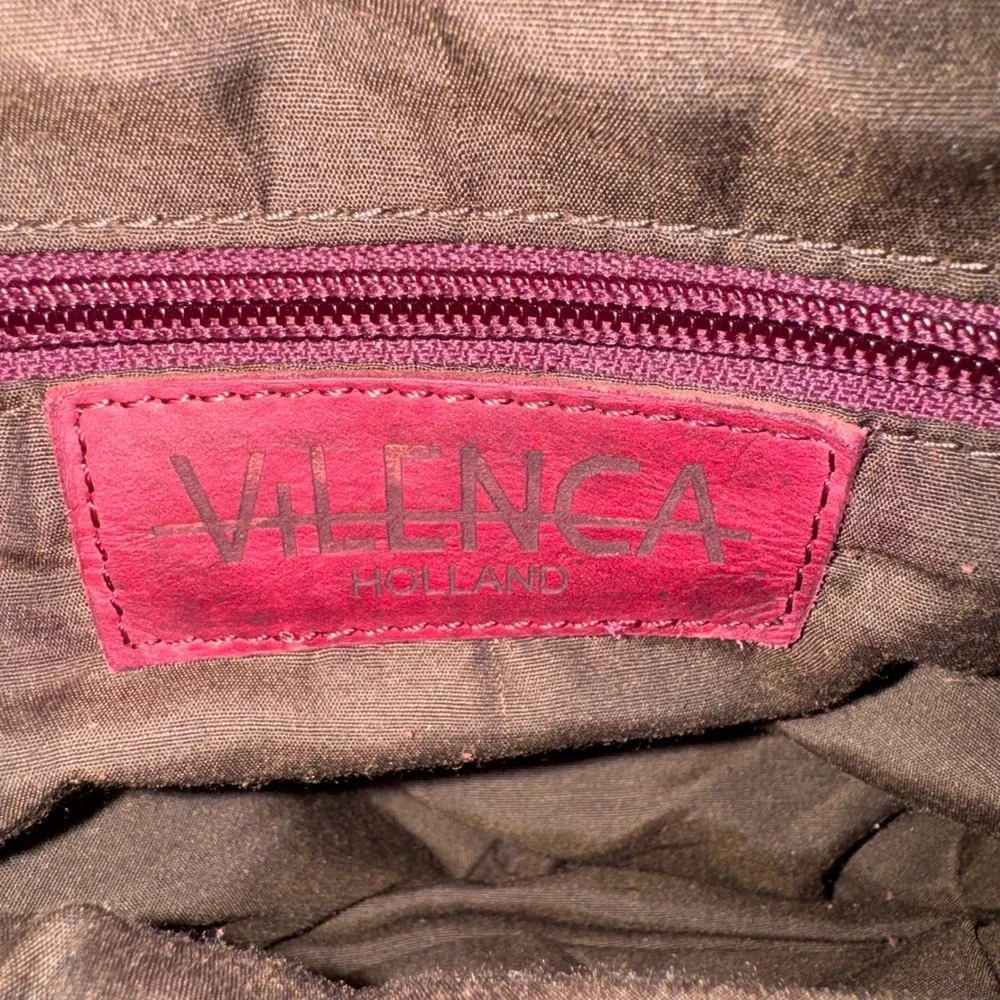 Vilenca Holland‎ Red Leather Woven Flap Crossbody Bag Adjustable Strap Purse